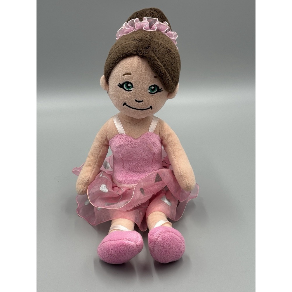 Petting Zoo Ballerina Plush Brown Hair Tutu Pink Ballet 11" Stuffed Doll
